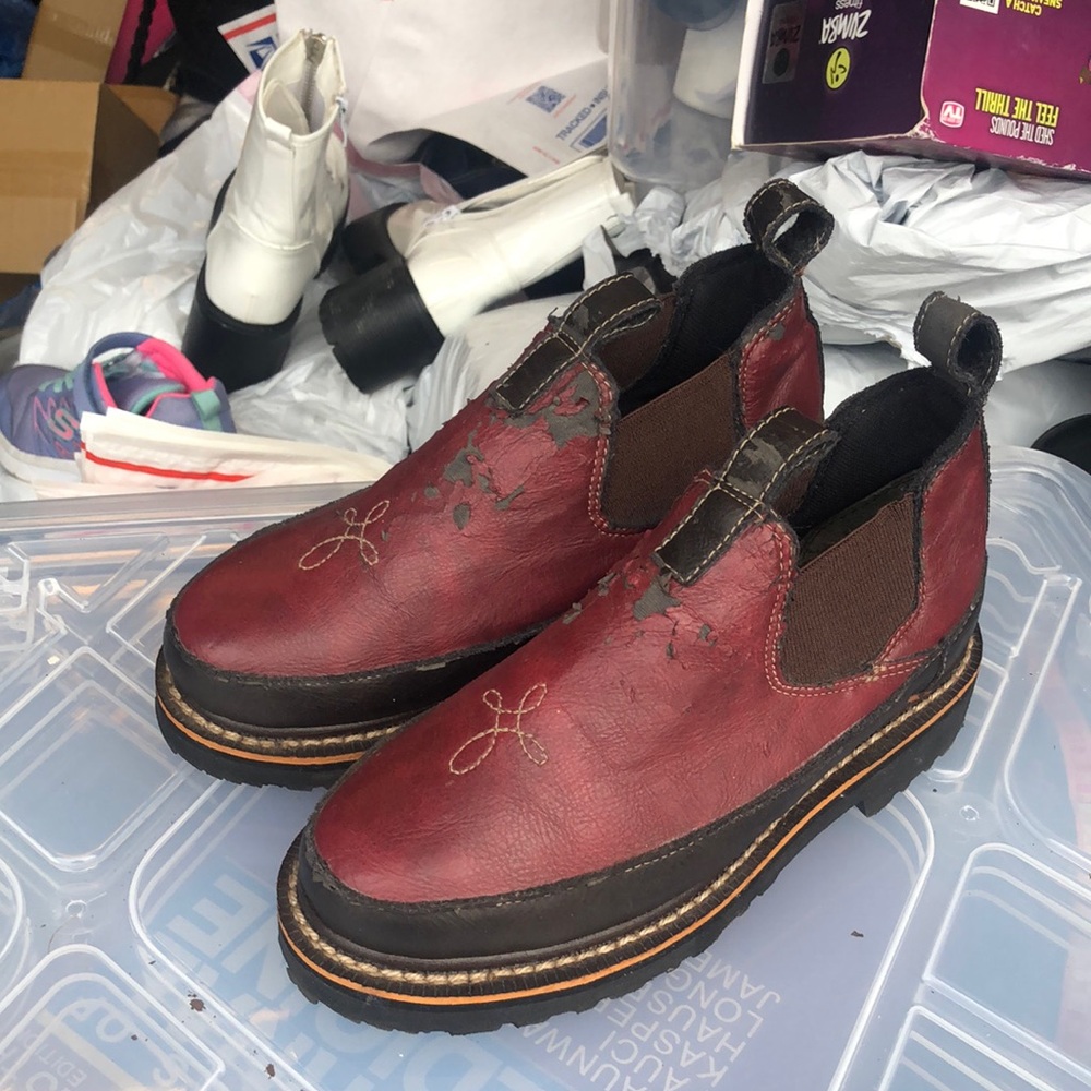Georgia Giant Romeo Women's Red Leather Work Boots Shoes Size 6